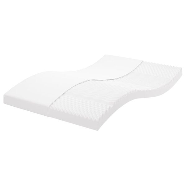 vidaXL Skummadrass vit 120x200 cm 7-zoner hårdhet 20 ILD Vit