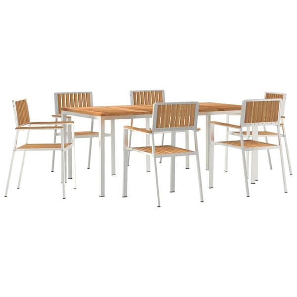 vidaXL Utomhusmatbord 7 st 180 x 90 x 75 cm Brun