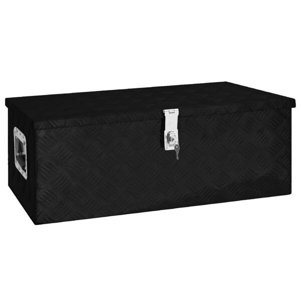 vidaXL Förvaringslåda svart 80x39x30 cm aluminium Svart