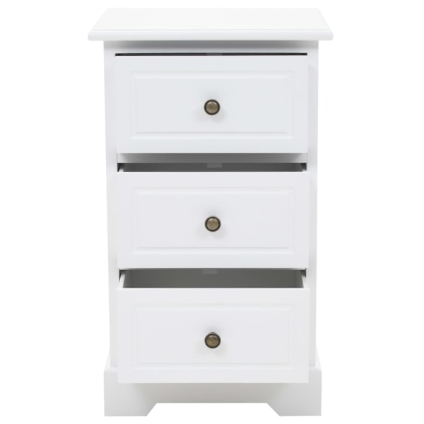 vidaXL Nattduksbord MDF och furu 35x32x59 cm Vit