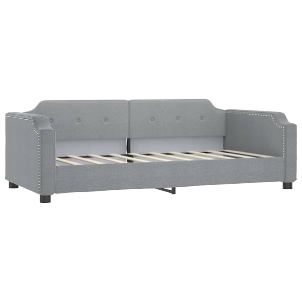 vidaXL Dagbädd utdragbar med lådor ljusgrå 90x200 cm tyg Grå