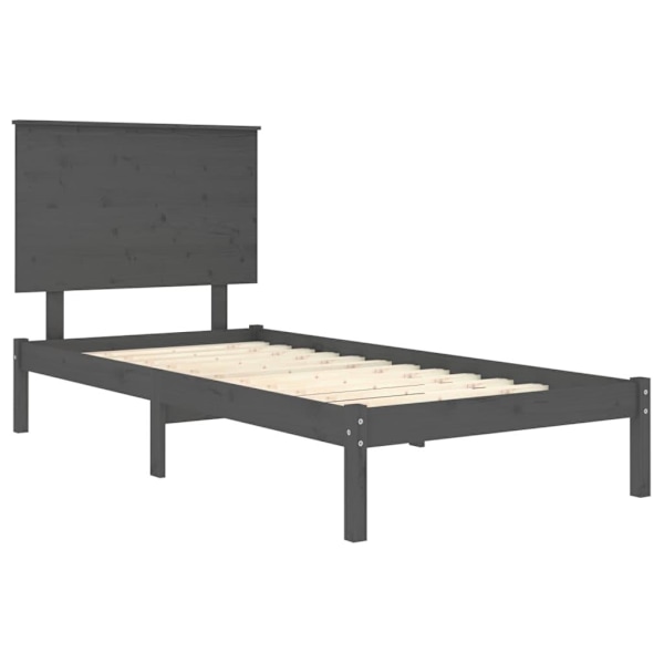 vidaXL Sängram grå massiv furu 100x200 cm enkelsäng Grå