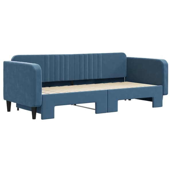 vidaXL Dagbädd utdragbar blå 90x200 cm sammet Blå