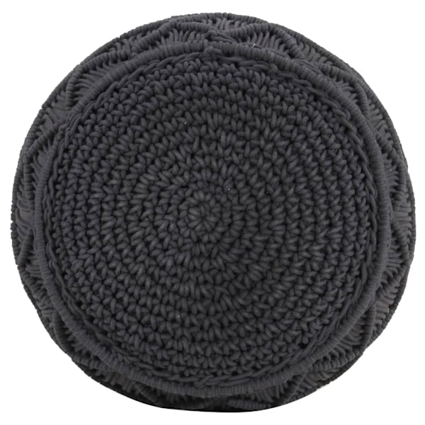 vidaXL Handgjord sittpuff makramé antracit 45x30 cm bomull Antracit