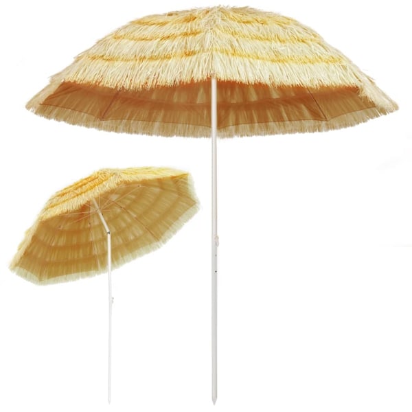 vidaXL Strandparasoll 240 cm Hawaii-stil naturlig Brun