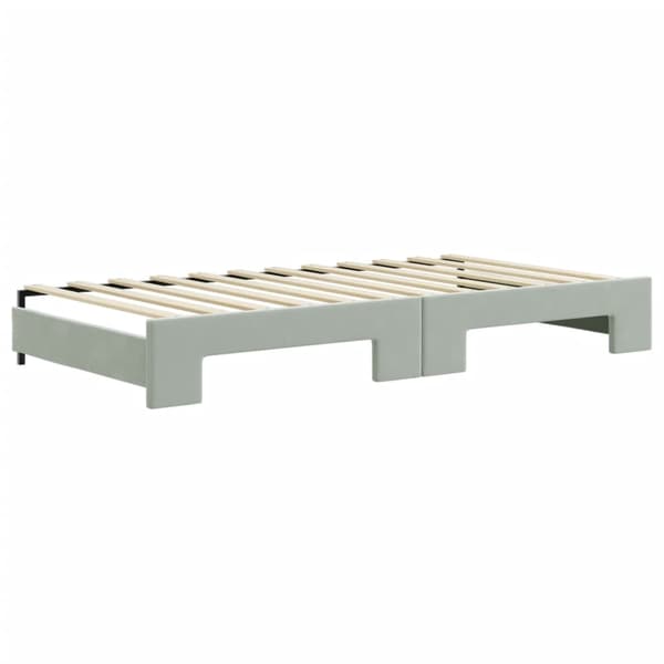 vidaXL Dagbädd utdragbar ljusgrå 100x200 cm sammet Grå