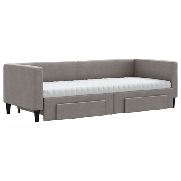 vidaXL Dagbädd utdragbar med lådor taupe 80x200 cm tyg Taupe