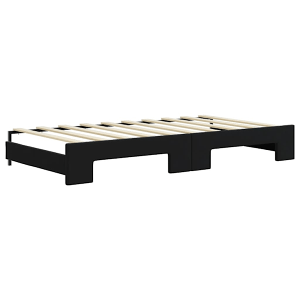 vidaXL Dagbädd utdragbar svart 90x190 cm sammet Svart