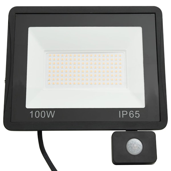 vidaXL Strålkastare med sensor 100 W LED kallvit Svart