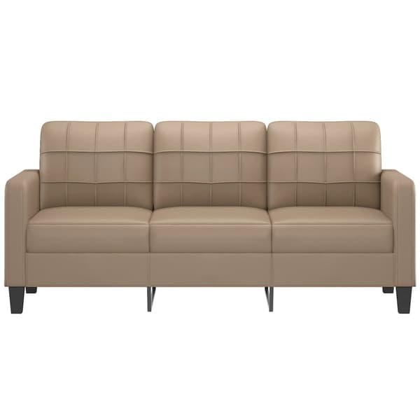 vidaXL 3-sitssoffa cappuccino 180 cm konstläder Brun