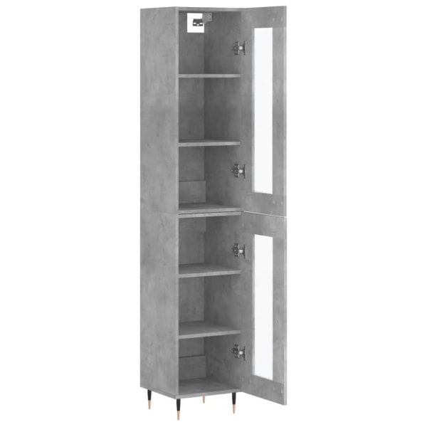 vidaXL Högskåp betonggrå 34,5x34x180 cm konstruerat trä Grå