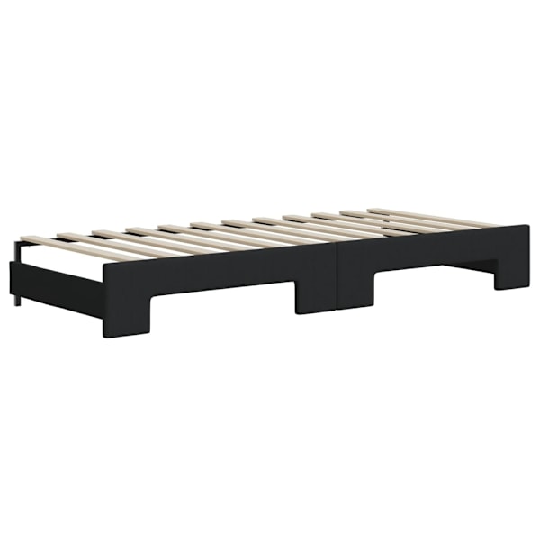 vidaXL Dagbädd med madrasser utdragbar svart 80x200 cm tyg Svart