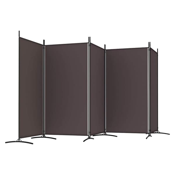 vidaXL Rumsavdelare 5 paneler brun 433x180 cm tyg Brun