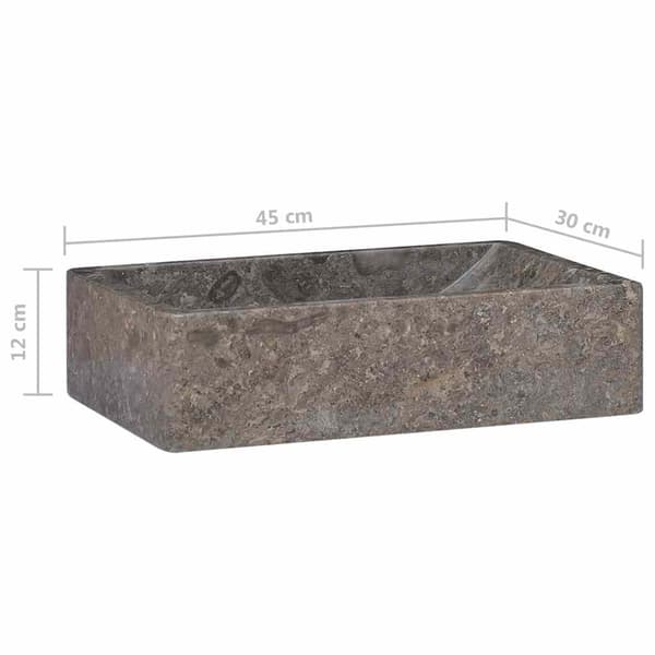 vidaXL Handfat 45x30x12 cm marmor grå högglans grå