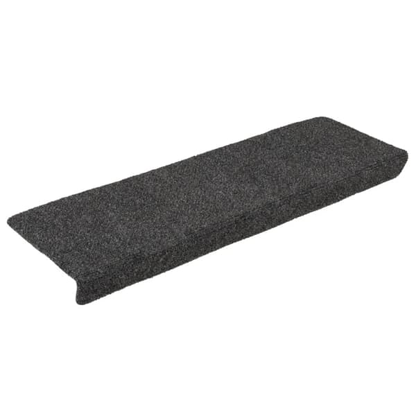 vidaXL Trappmattor självhäftande 15 st 65x21x4 cm antracit rektangulär kant grå