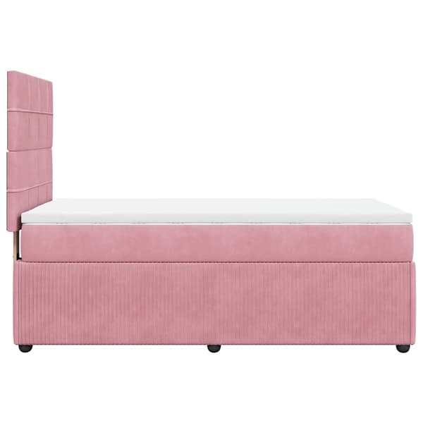 vidaXL Ramsäng med madrass rosa 80x200 cm sammet Rosa