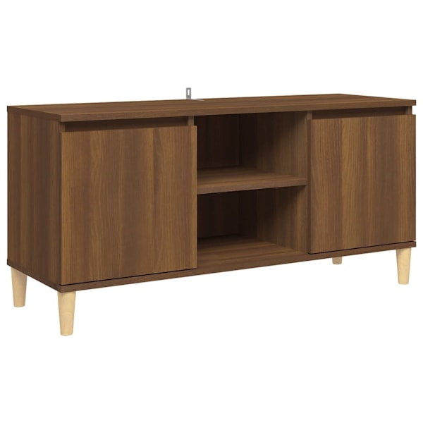 vidaXL TV-bänk med massiva träben brun ek 103,5x35x50 cm Brun