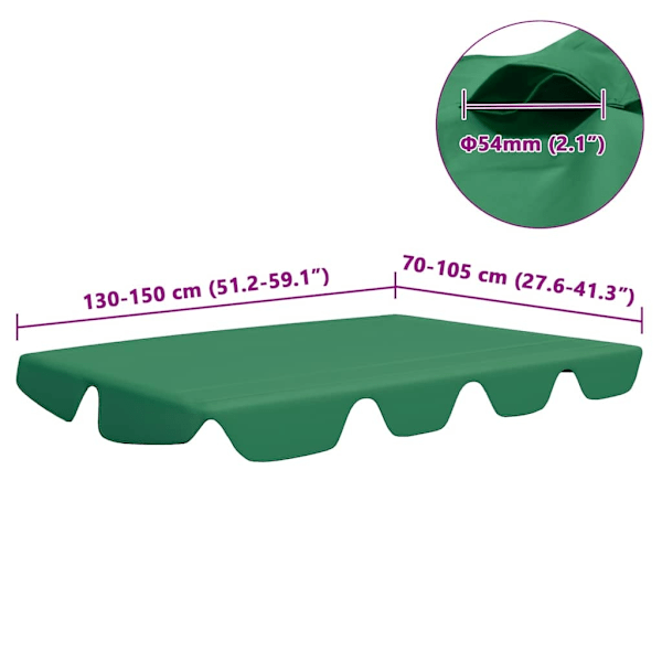vidaXL Reservtak för hammock grön 150/130x105/70 cm Grön
