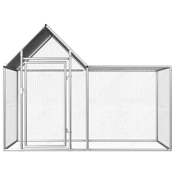vidaXL Hönsbur 2x1x1,5 m galvaniserat stål Silver