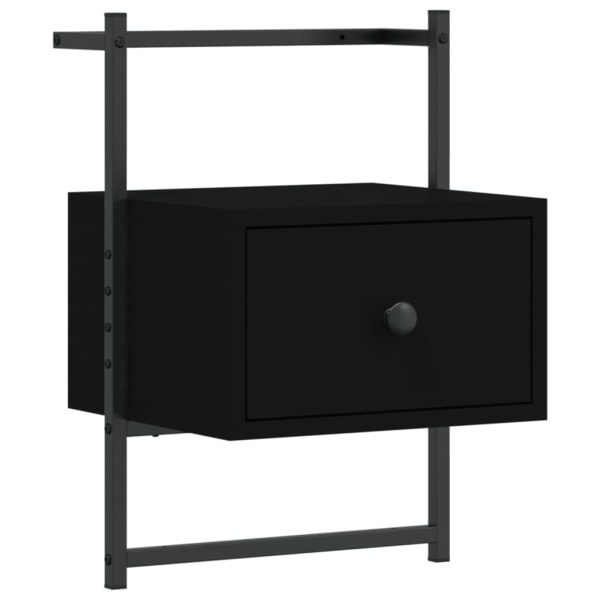 vidaXL Sängbord väggmonterat svart 35x30x51 cm konstruerat trä Svart