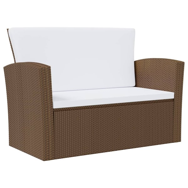 vidaXL Loungegrupp med dynor 8 delar konstrotting brun Brun
