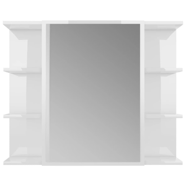 vidaXL Spegelskåp för badrum vit högglans 80x20,5x64cm konstruer Vit