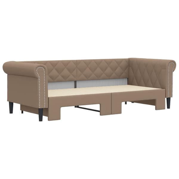 vidaXL Dagbädd utdragbar cappuccino 90x200 cm konstläder Brun