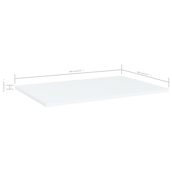 vidaXL Hyllplan 4 st vit 60x40x1,5 cm konstruerat trä Vit