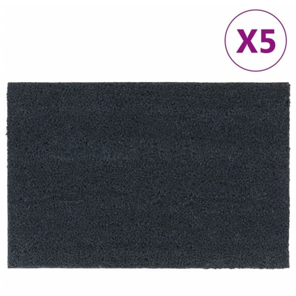 vidaXL Dörrmattor 5 st mörkgrå 40x60 cm tuftad kokos Grå