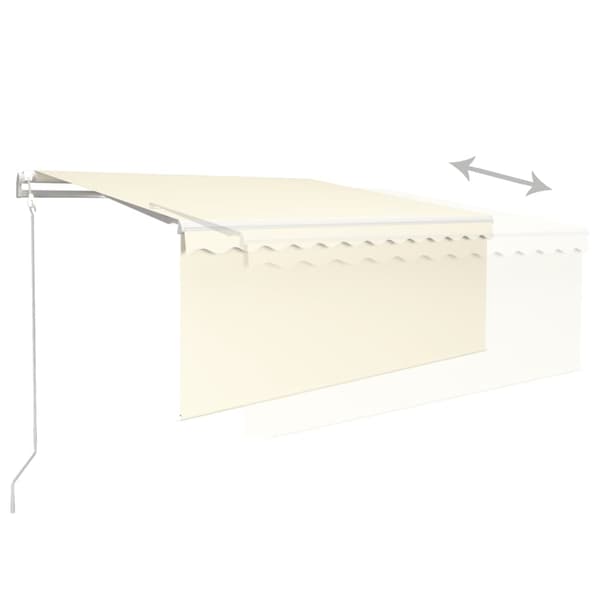 vidaXL Automatisk markis vindsensor rullgardin LED 3,5x2,5m gräddvit Creme