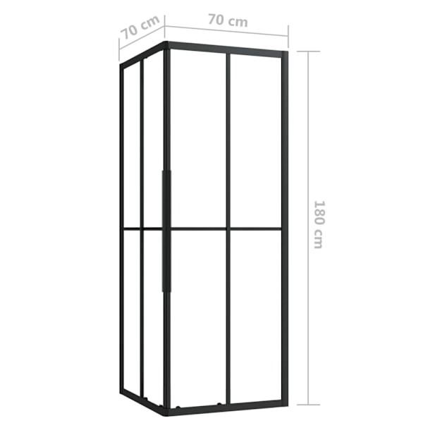 vidaXL Duschvägg ESG 70x70x180 cm