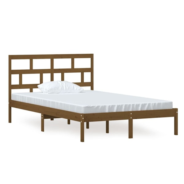 vidaXL Sängram honungsbrun massiv furu 120x200 cm Brun