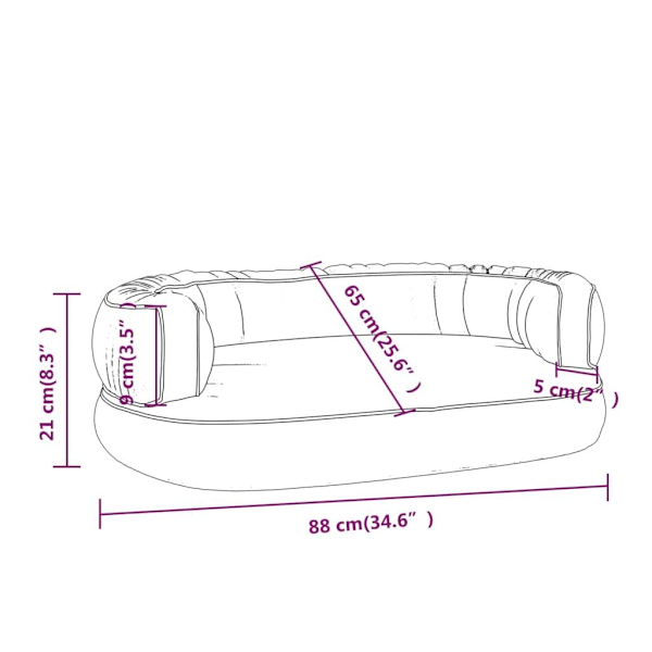 vidaXL Ergonomisk hundbädd grå 88x65 cm konstläder Grå