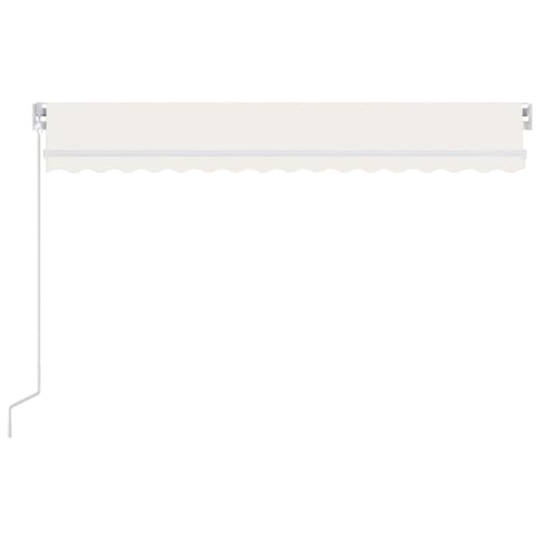 vidaXL Markis manuellt infällbar med LED 450x300 cm gräddvit Creme