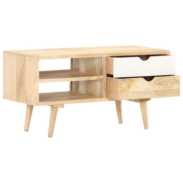 vidaXL TV-bänk 90x35x45 cm massivt mangoträ Brun