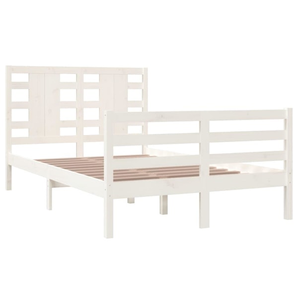 vidaXL Sängram vit massiv furu 120x200 cm enkelsäng Vit