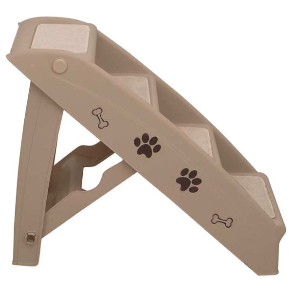 vidaXL Hopfällbar hundtrappa brun 62x40x49,5 cm Brun