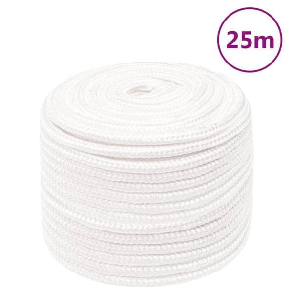 vidaXL Båtlina helvit 14 mm 25 m polypropylen