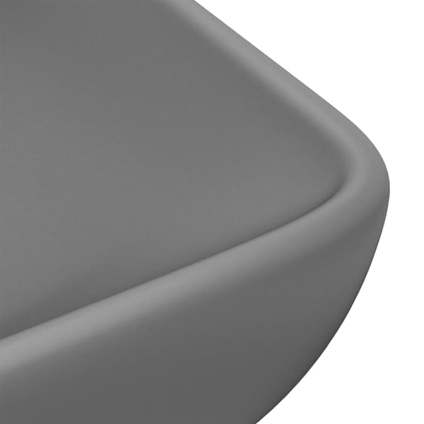vidaXL Lyxigt rektangulärt handfat matt mörkgrå 71x38 cm keramik grå