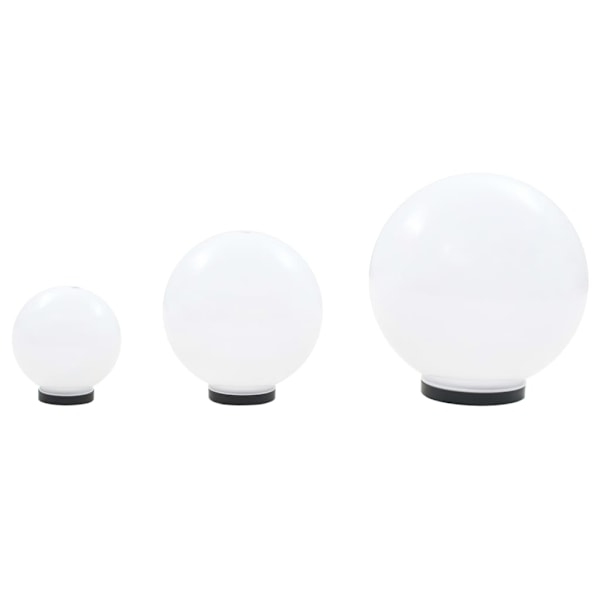 vidaXL Globlampa LED set 3 st sfäriska 20/30/40 cm PMMA Vit