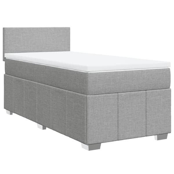 vidaXL Ramsäng med madrass ljusgrå 80x200 cm tyg Grå