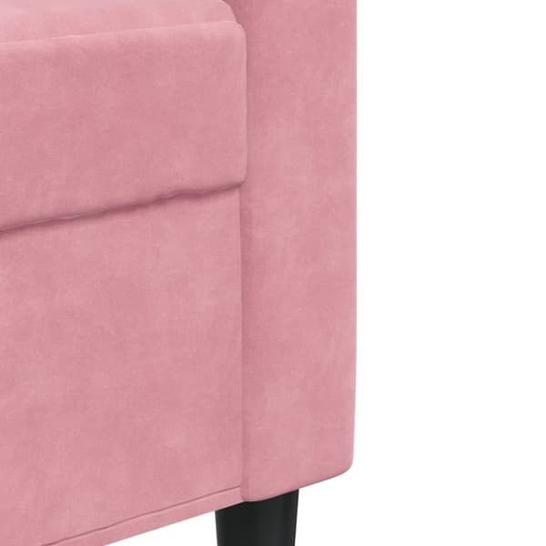 vidaXL Soffgrupp med dynor 4 delar rosa sammet Rosa