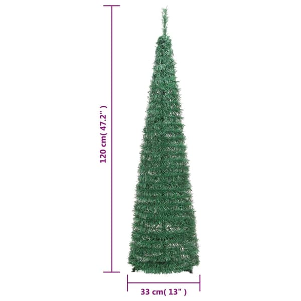 vidaXL Plastgran pop-up 50 LED grön 120 cm Grön