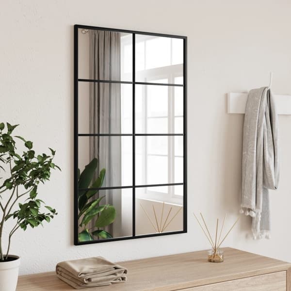 vidaXL Väggspegel svart 50x80 cm rektangulär järn art