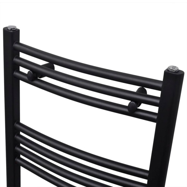 vidaXL Handdukstork centralvärme element båge svart 500 x 1160 mm Svart
