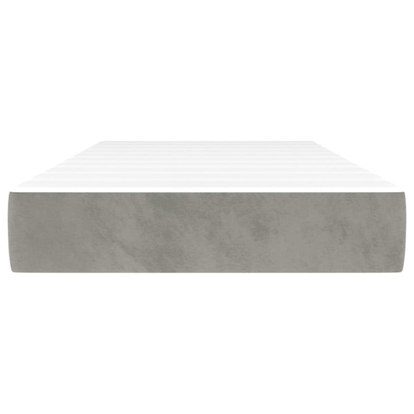 vidaXL Pocketresårmadrass ljusgrå 90x190x20 cm sammet Grå