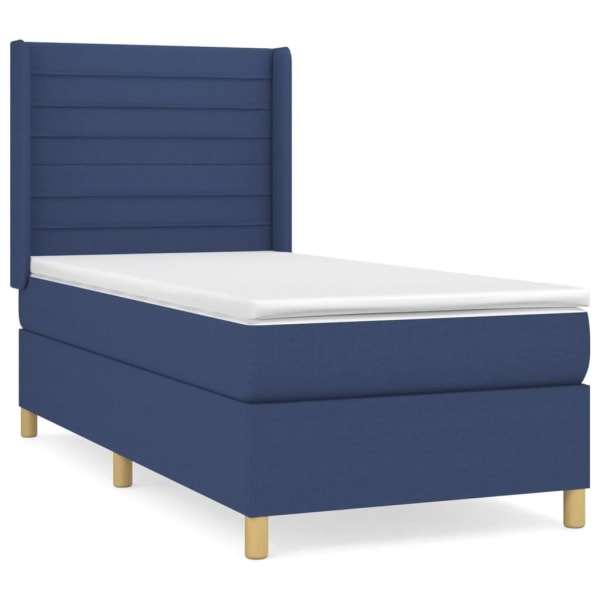 vidaXL Ramsäng med madrass blå 100x200 cm tyg Blå