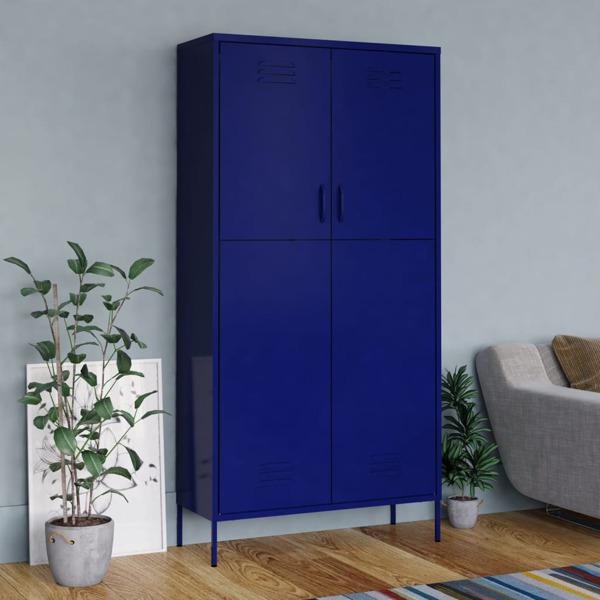 vidaXL Garderob 90x50x180 cm marinblå stål Blå 33c2 | Blue | 47000 | Fyndiq