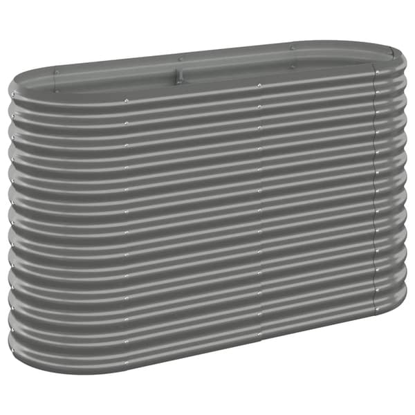 vidaXL Odlingslåda pulverlackerat stål 114x40x68 cm grå Grå