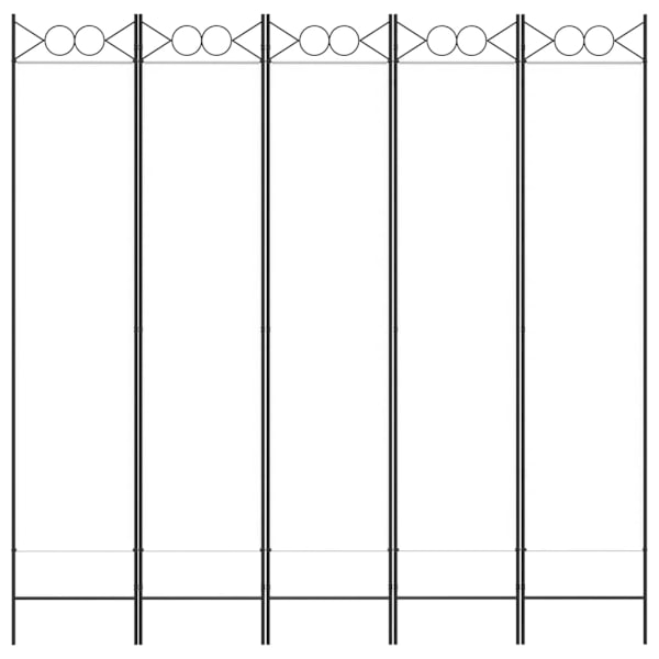 vidaXL Rumsavdelare 5 paneler vit 200x200 cm tyg Vit